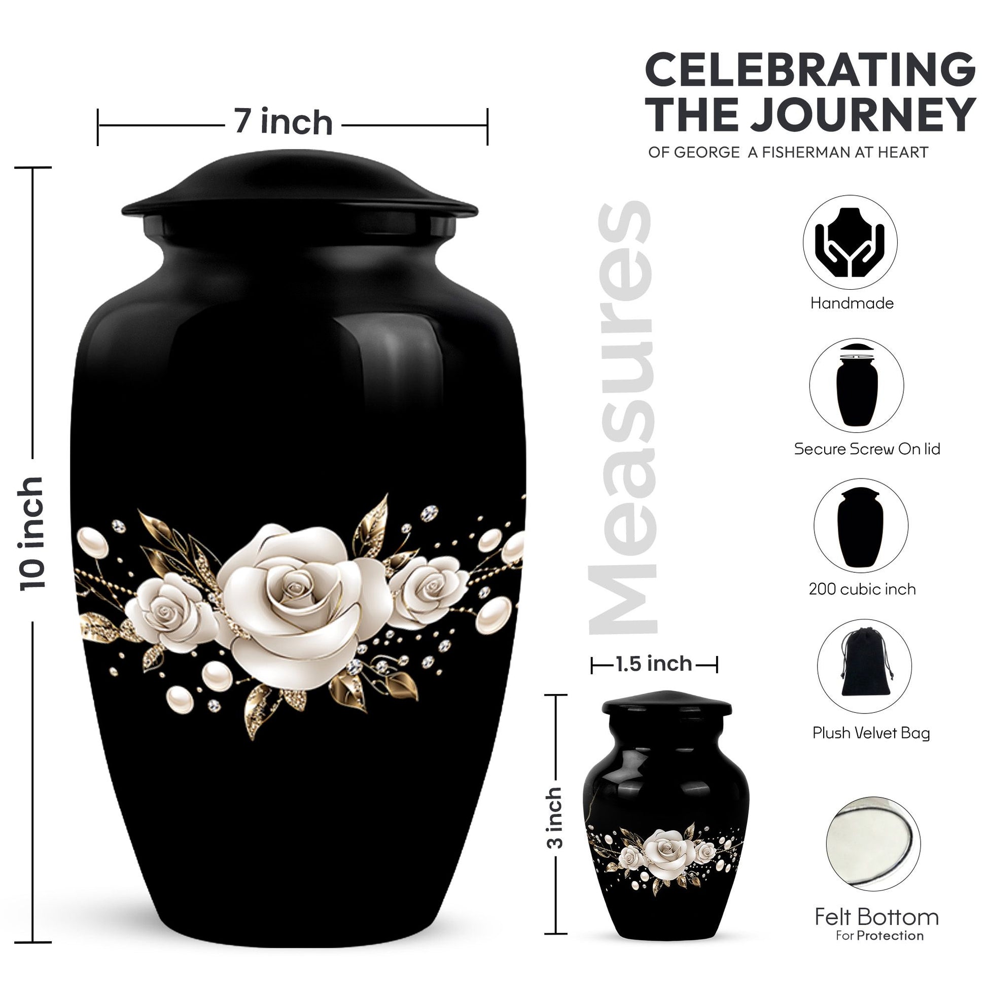 Rose Funeral Cremation Container For Human Ashes