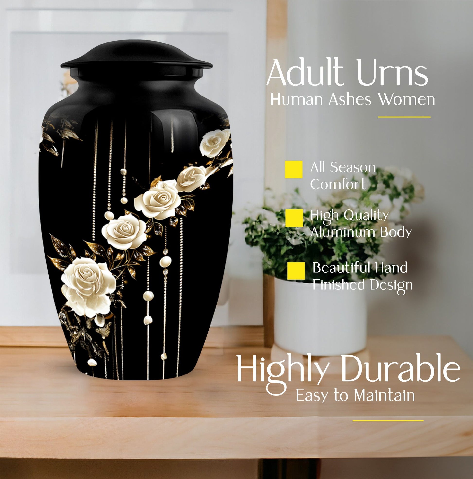 Rose Large Cremation Container for Adult Human Remains