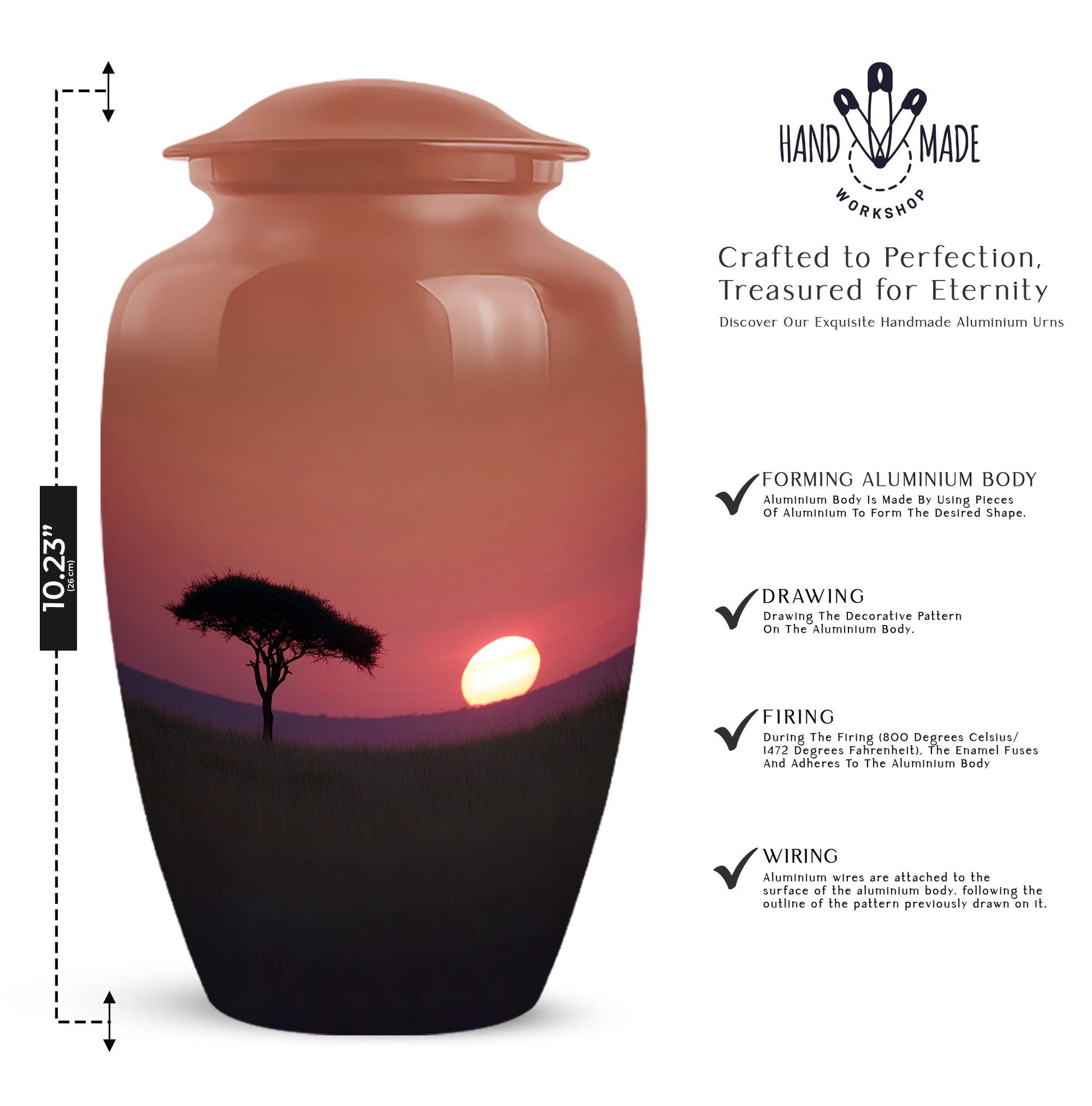 Sunset Cremation Urn For Adult Human Ashes