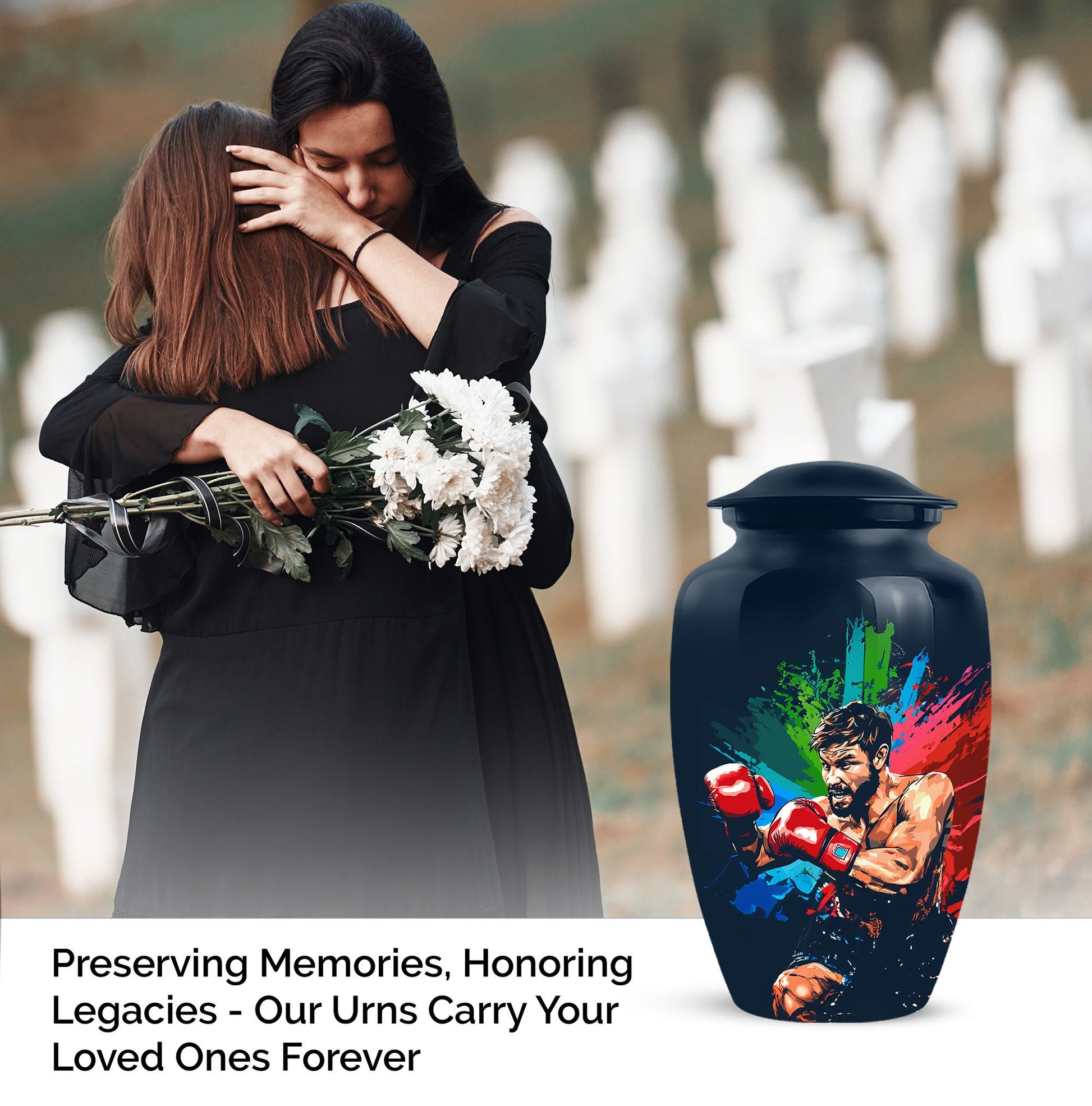 Large Boxing Cremation Urn For Human Remains