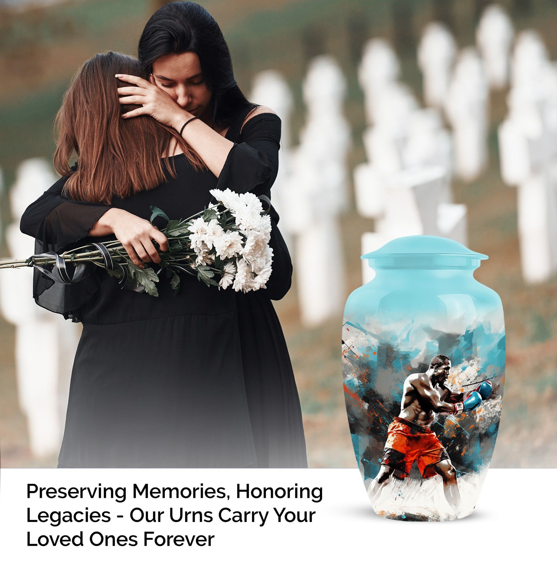 Boxing Memorial Cremation Urn For Adult Human Ashes