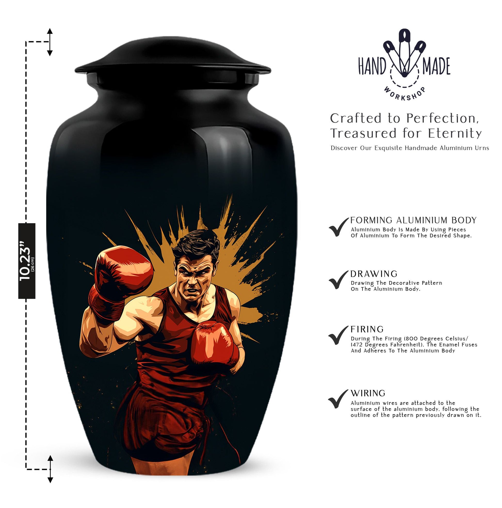 Unique Boxing Cremation Urn For Adult Human Ashes