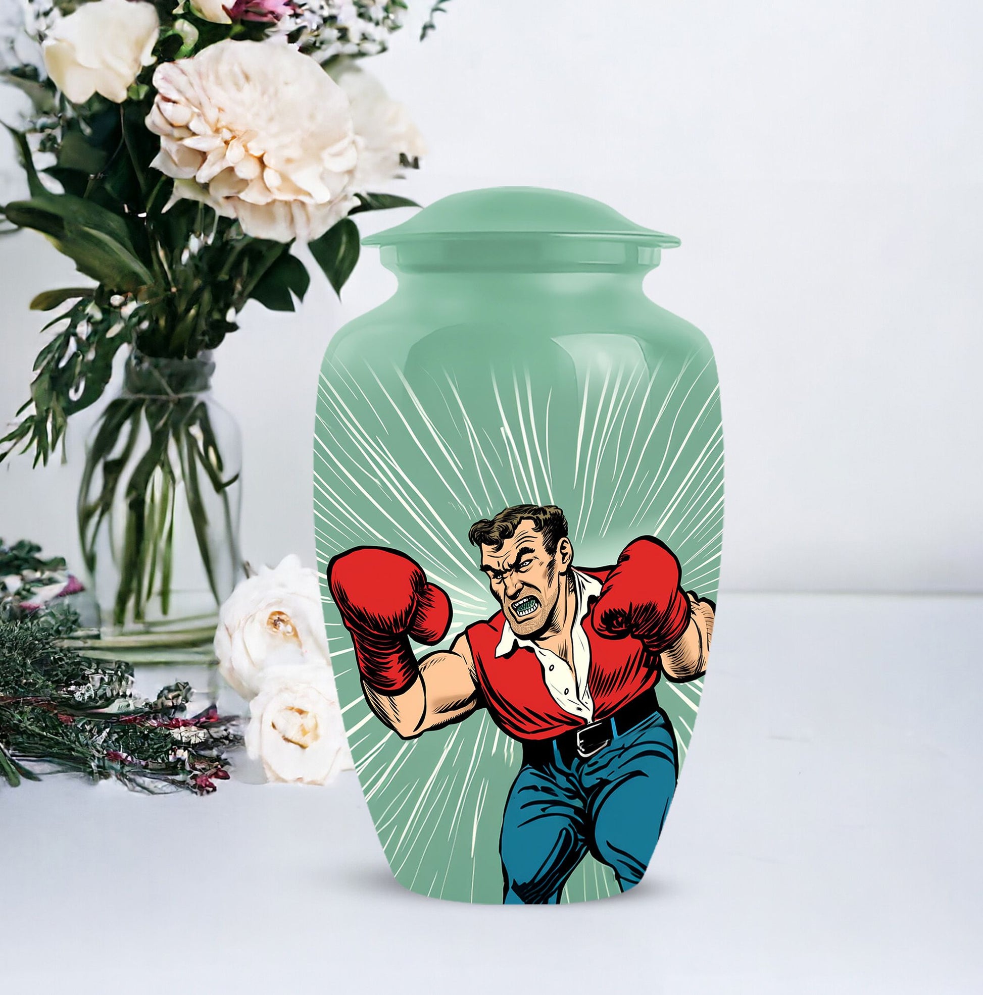 Handmade Boxing Cremation Urn for Adult Remains