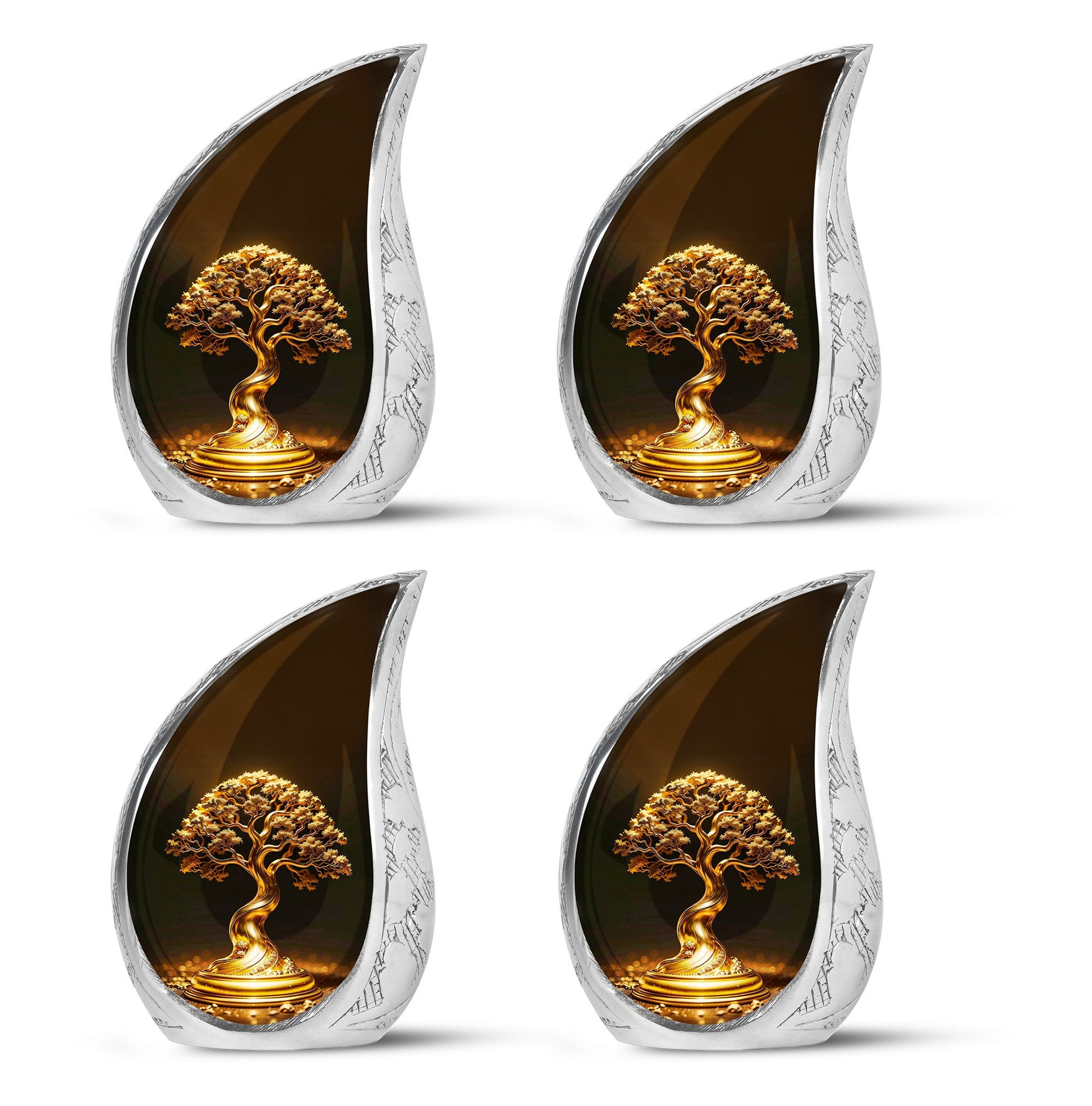 Golden Tree  Small Urn Set of 4 Combo