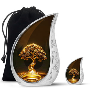 Golden Tree  Large urn & 1 Small Urn