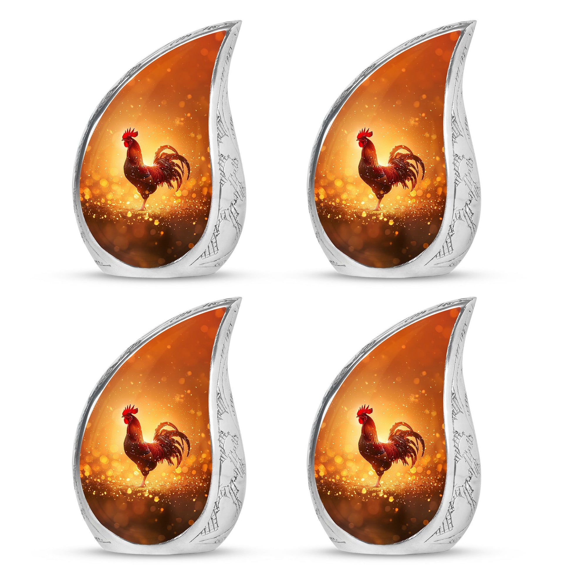 Rooster  Small Urn Set of 4 Combo