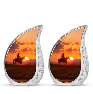 Cowboy  Small Urn Set of 2 Combo