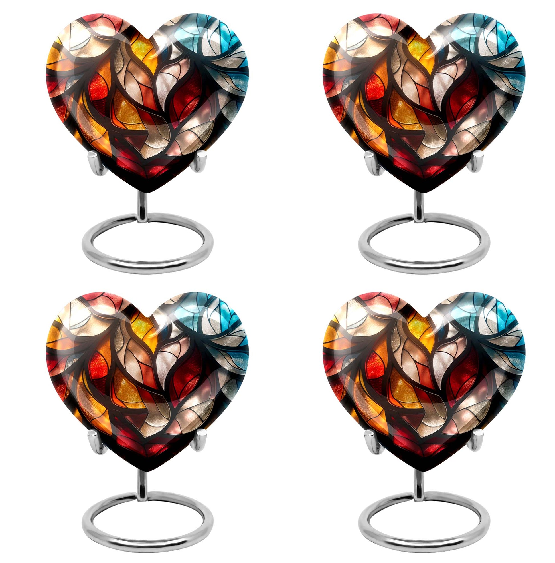 Stained Glass  Small Urn Set of 4 Combo