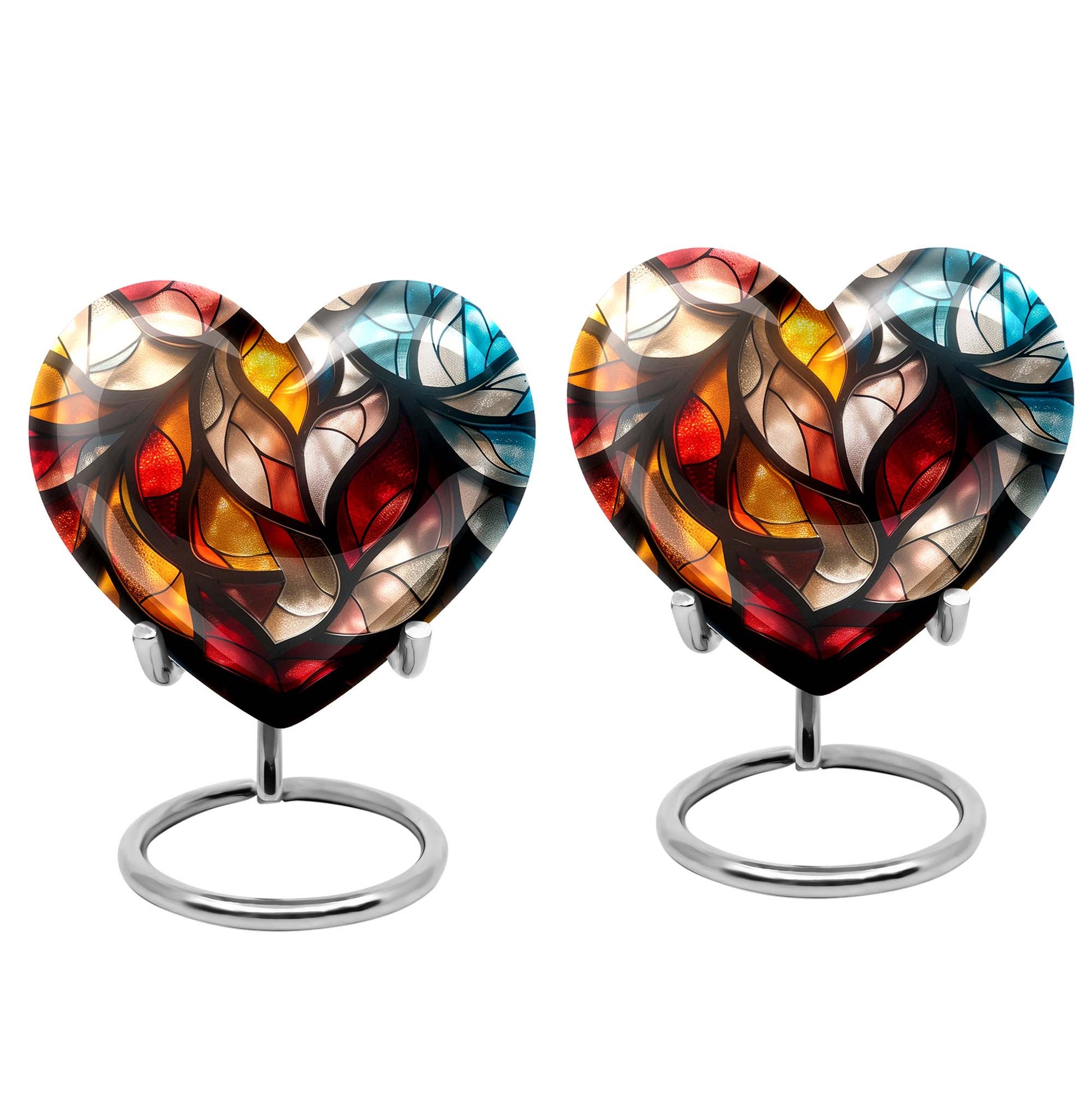 Stained Glass  Small Urn Set of 2 Combo