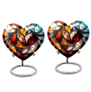 Stained Glass  Small Urn Set of 2 Combo