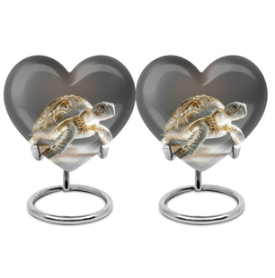 Turtle  Small Urn Set of 2 Combo