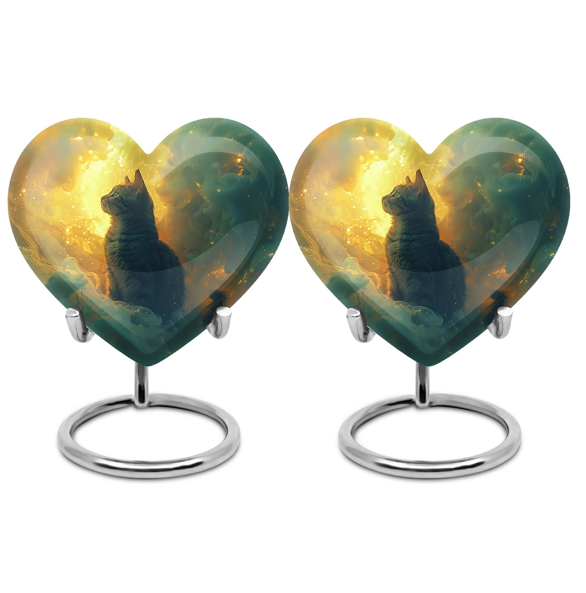 Cat  Small Urn Set of 2 Combo