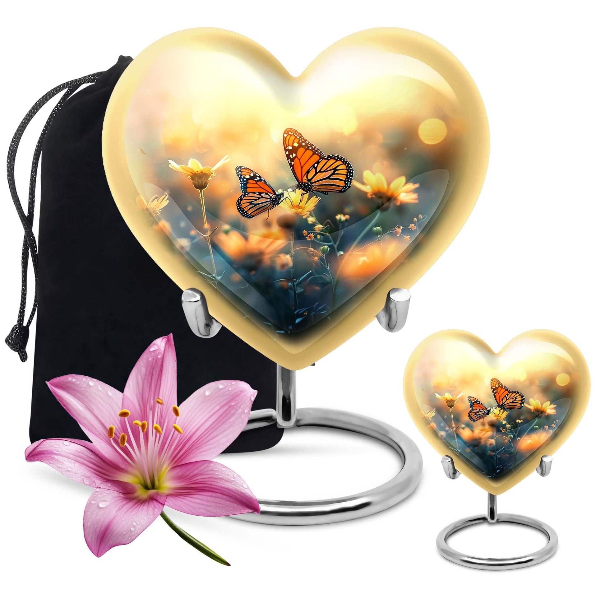 Butterfly Urn Large & Small Combo