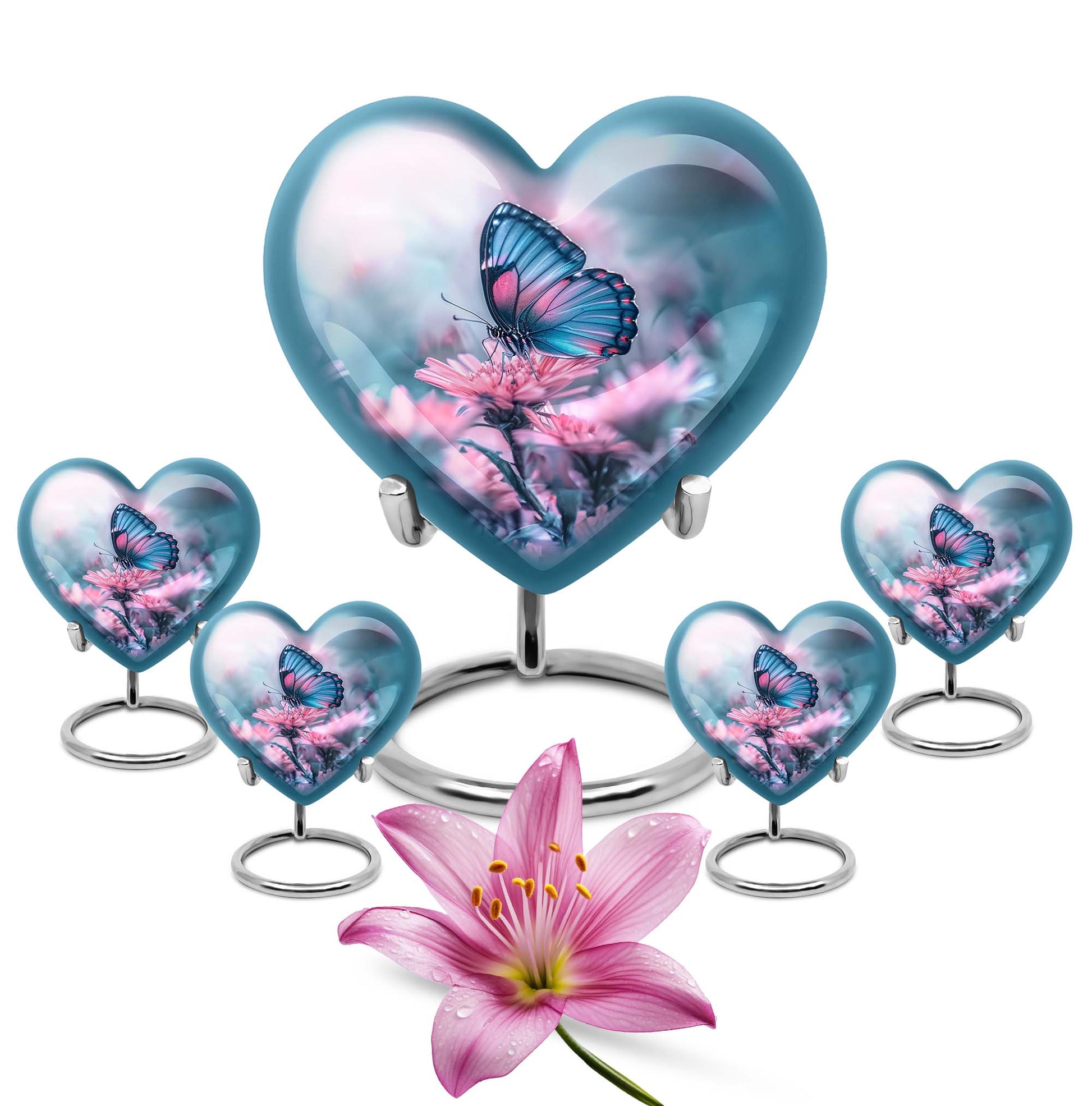 Butterfly Urn Large & Small Combo