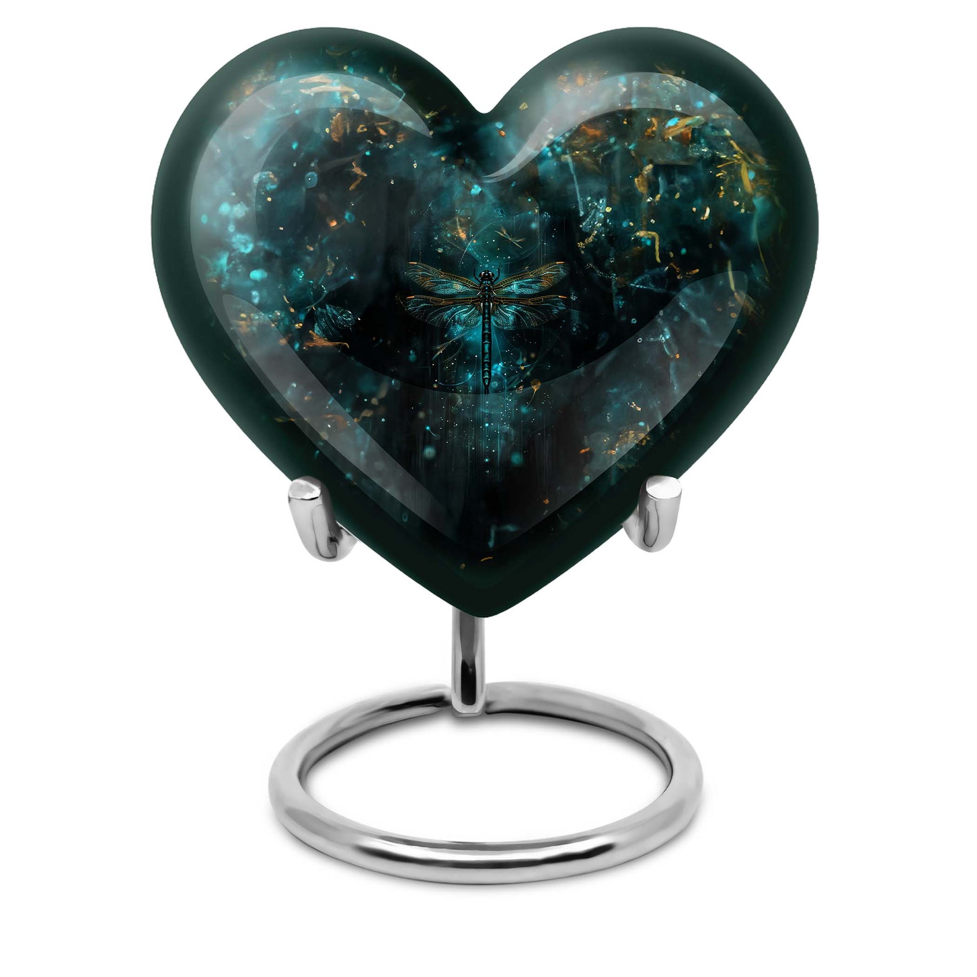 DRAGONFLY urn, heart-shaped