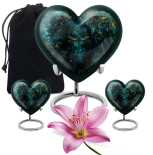 DRAGONFLY urn, heart-shaped