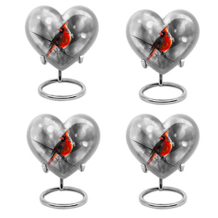 Cardinal Bird  Small Urn Set of 4 Combo