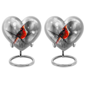 Cardinal Bird  Small Urn Set of 2 Combo