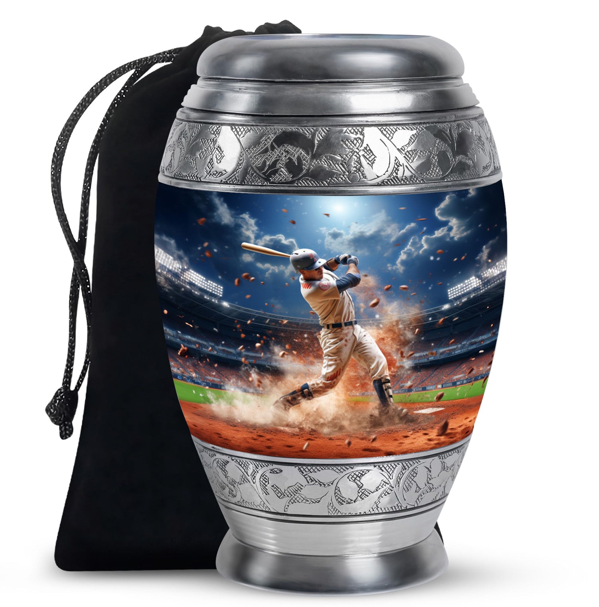 Baseball  Large Urn 10 Inch