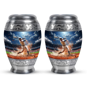 Baseball  Small Urn Set of 2 Combo