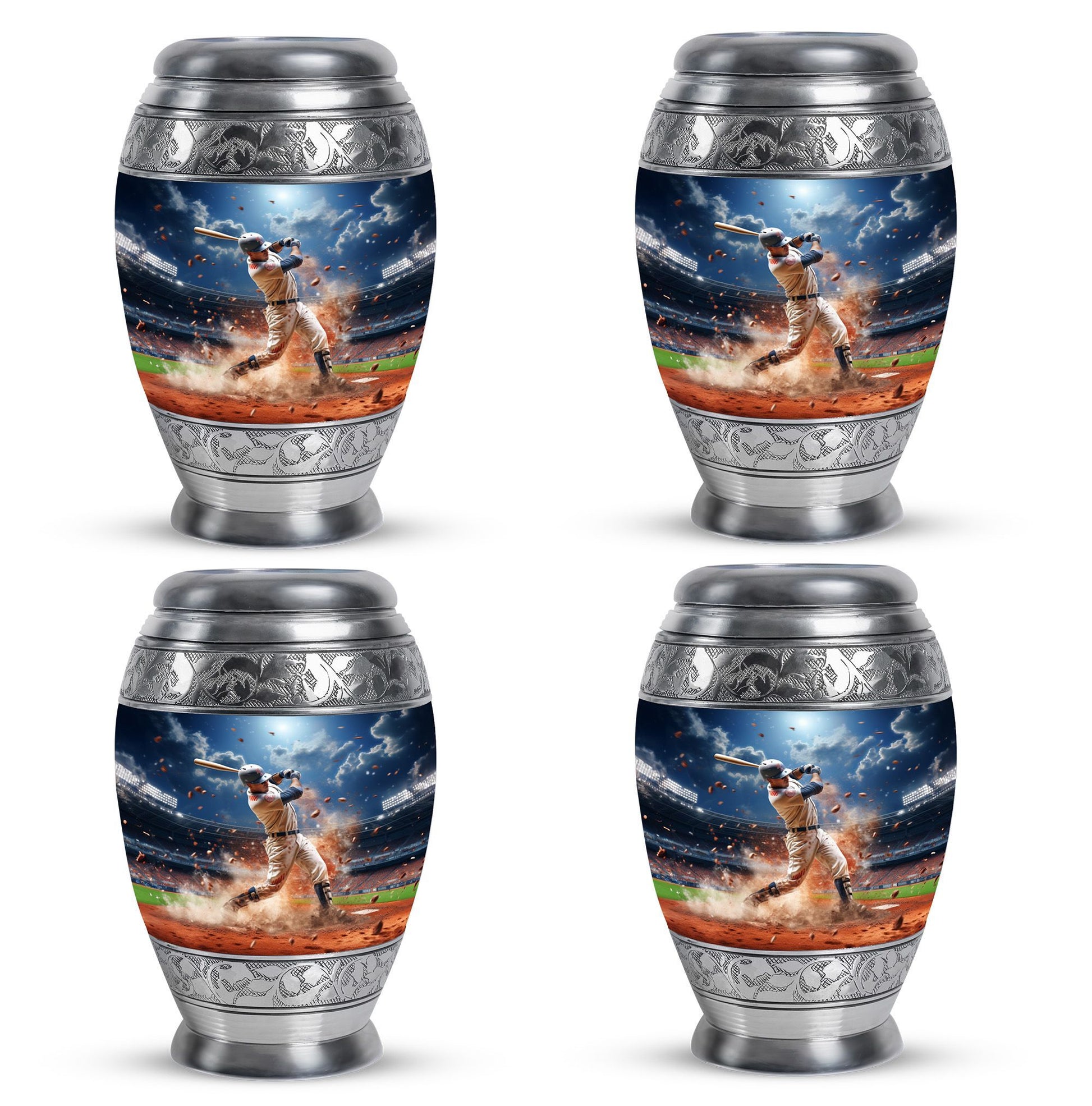 Baseball  Small Urn Set of 4 Combo