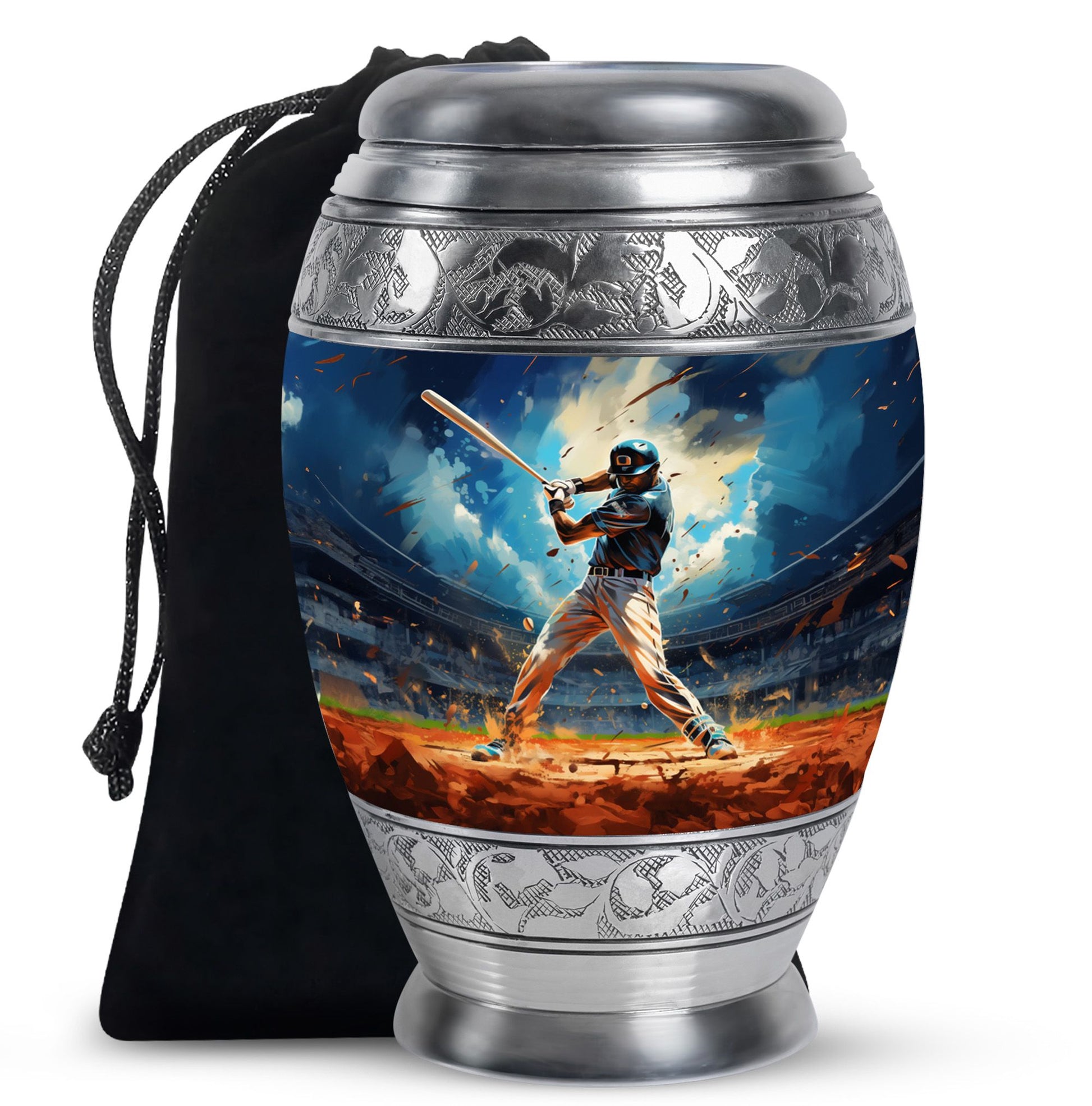 Baseball  Large Urn 10 Inch