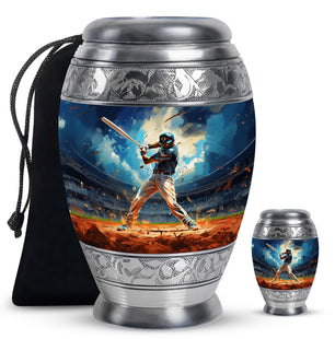 Baseball  Large urn & 1 Small Urn