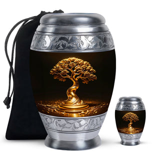 Golden Tree  Large urn & 1 Small Urn