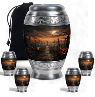 Halloween Large urn & 4 Small Urn