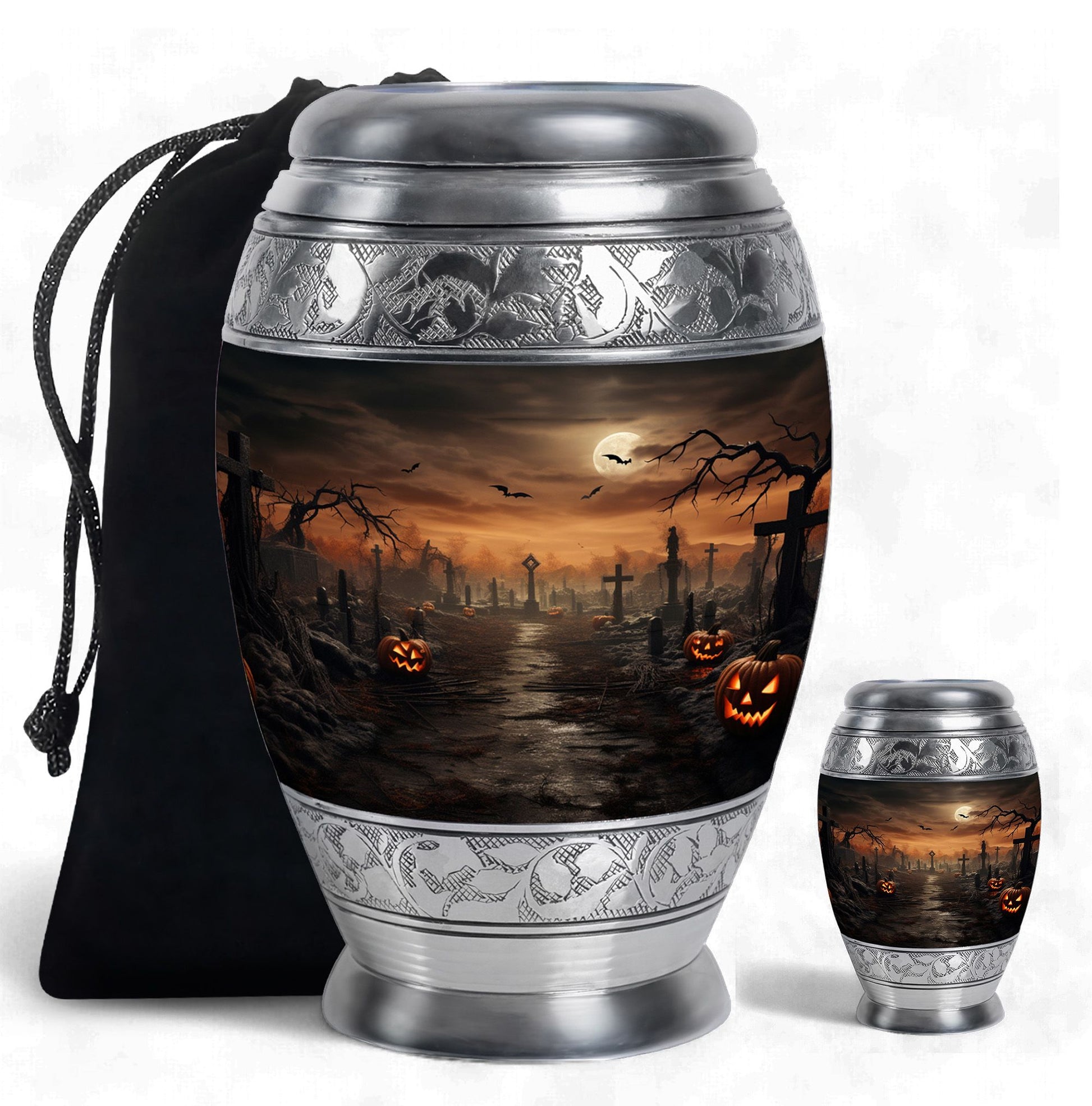 Halloween Large urn & 1 Small Urn