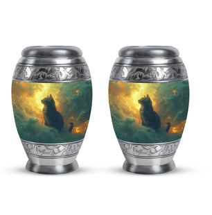 Cat  Small Urn Set of 2 Combo