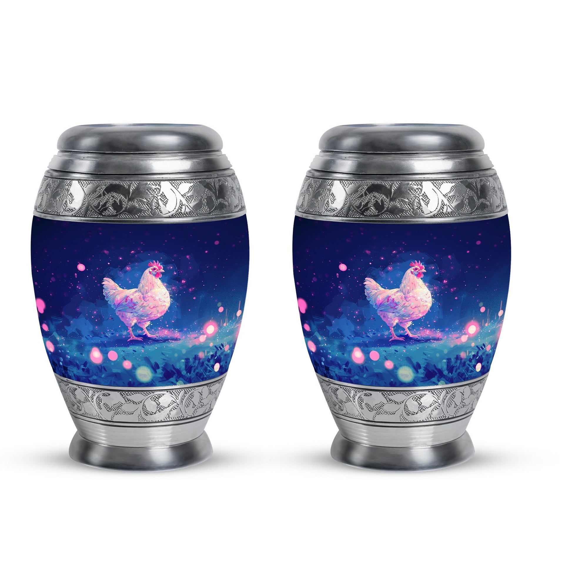 Chicken  Small Urn Set of 2 Combo