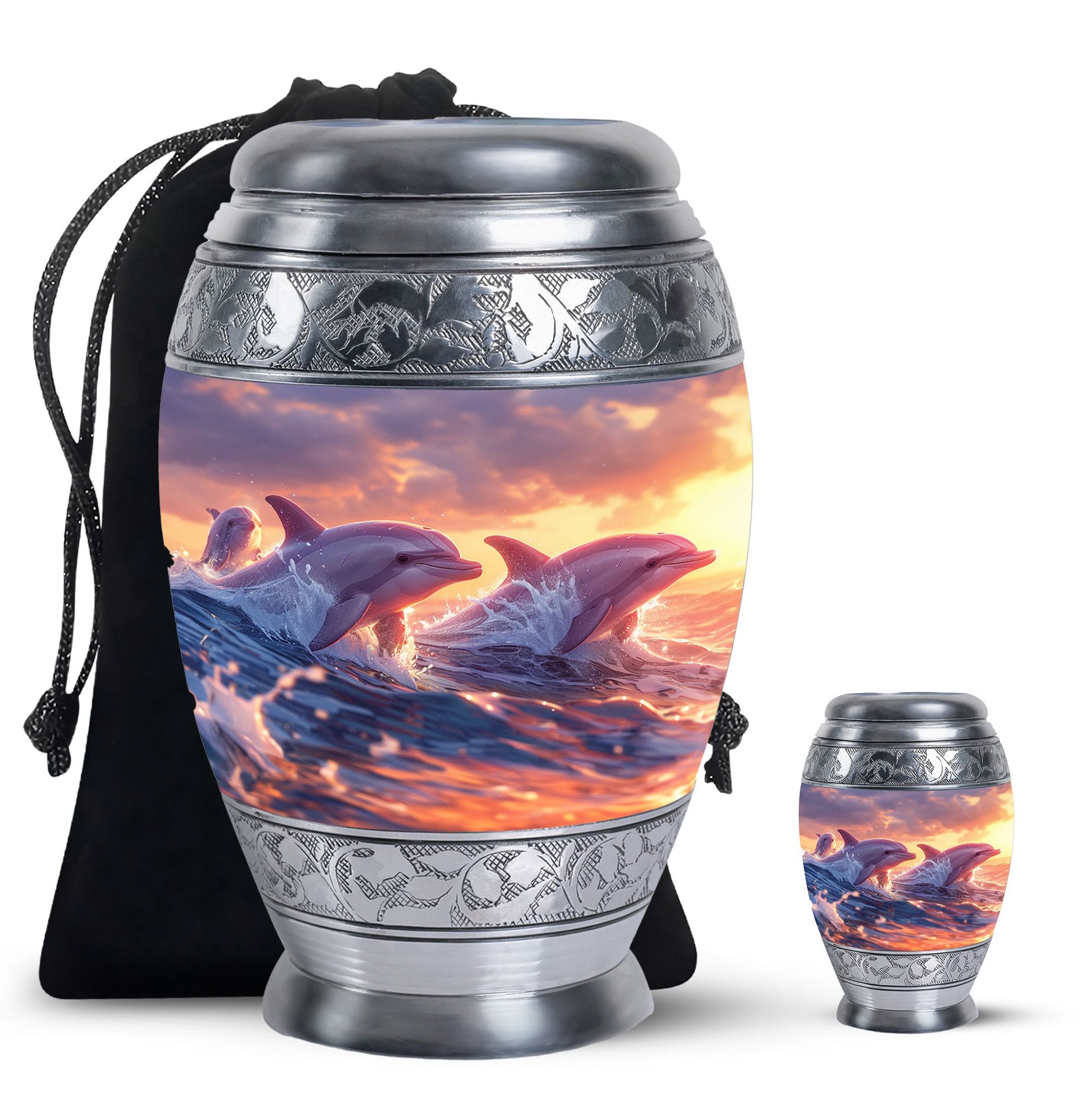 Dolphin  Large urn & 1 Small Urn