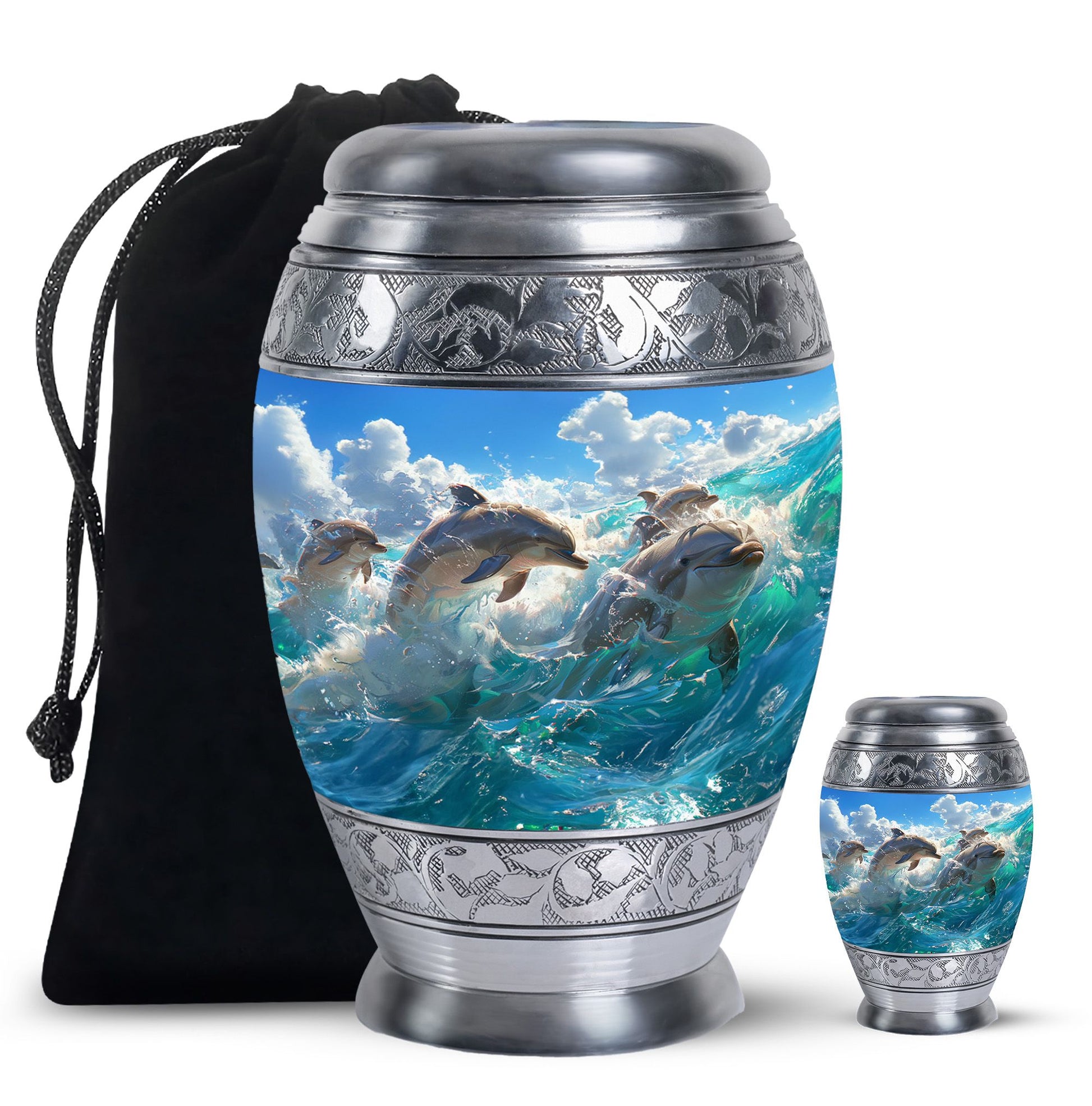 Ocean  Large urn & 1 Small Urn