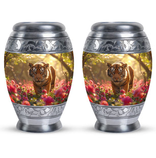 Tiger  Small Urn Set of 2 Combo