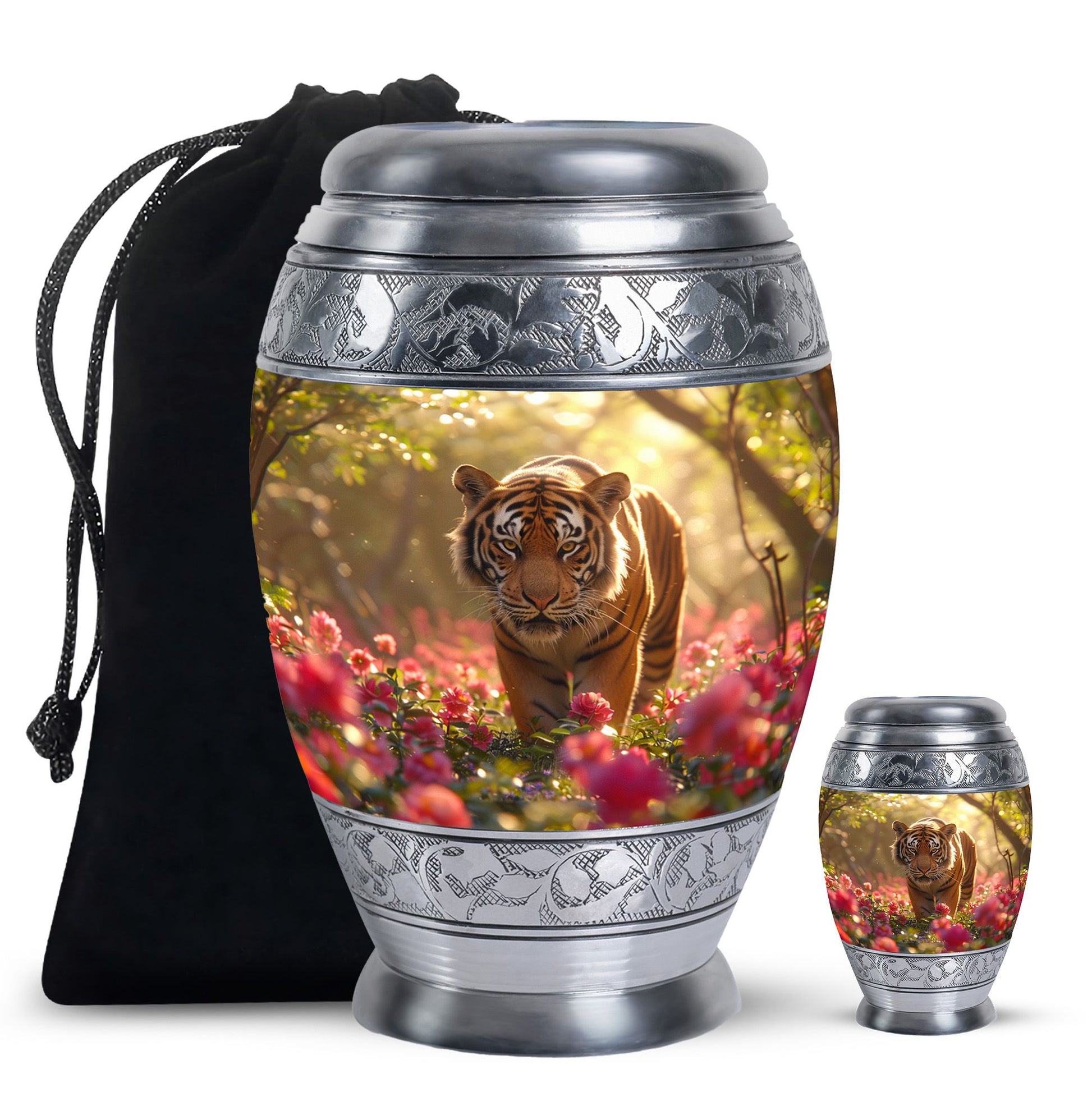 Tiger  Large urn & 1 Small Urn