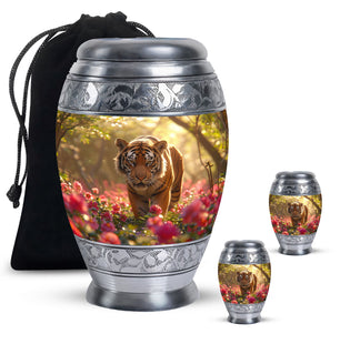 Tiger  Large urn & 2 Small Urn