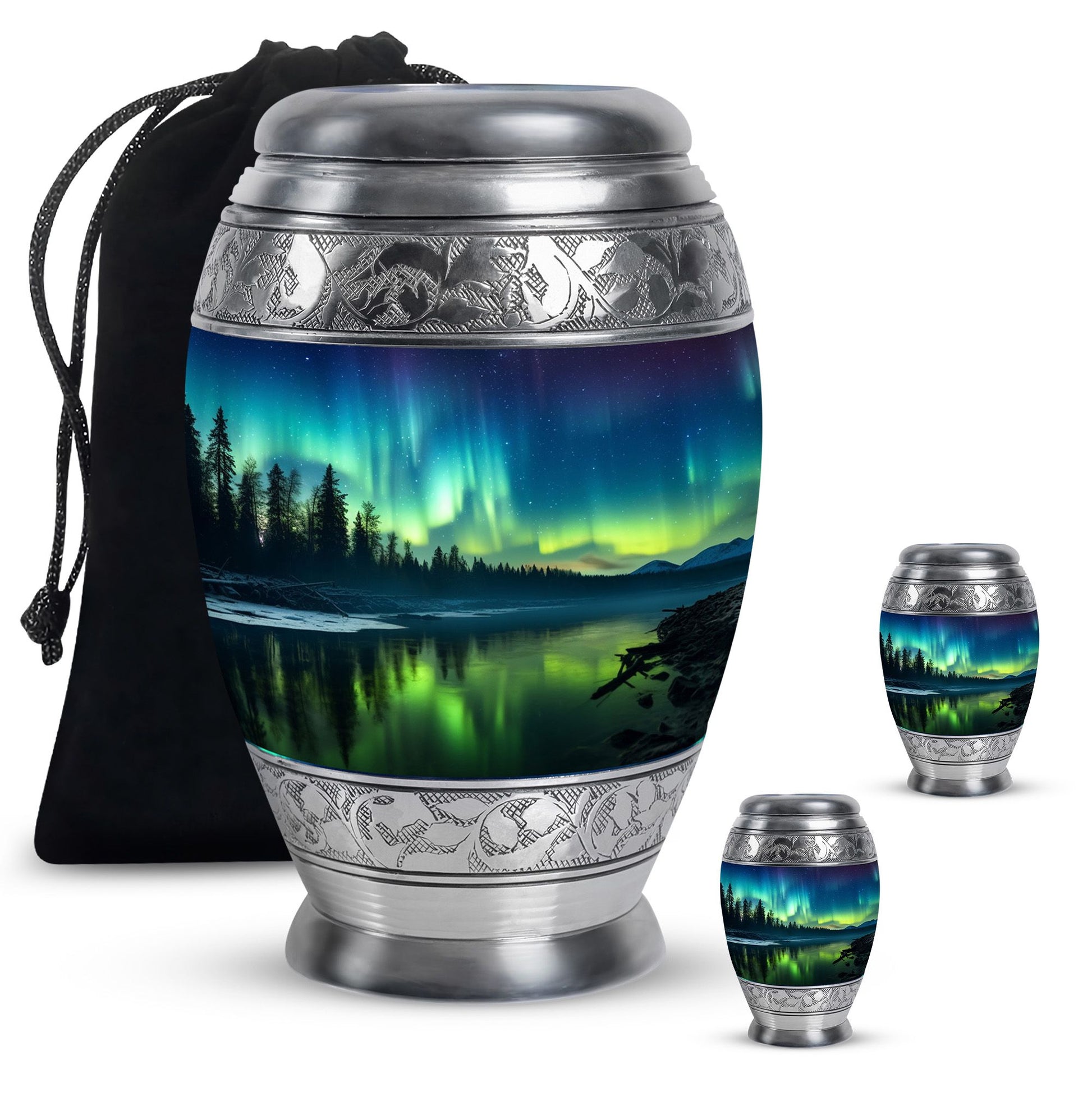 Northen lights  Large urn & 2 Small Urn