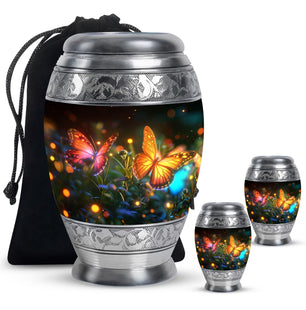 Butterfly  Large urn & 2 Small Urn