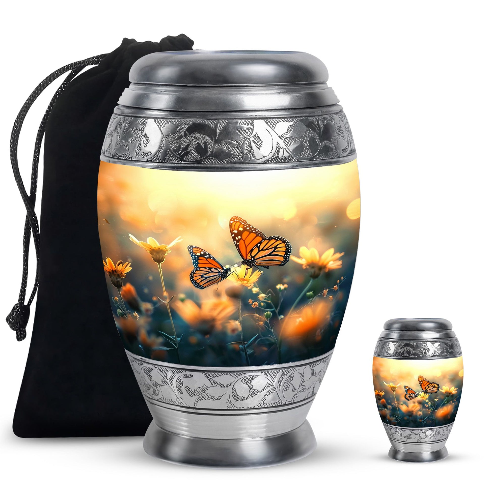 Butterfly  Large urn & 1 Small Urn