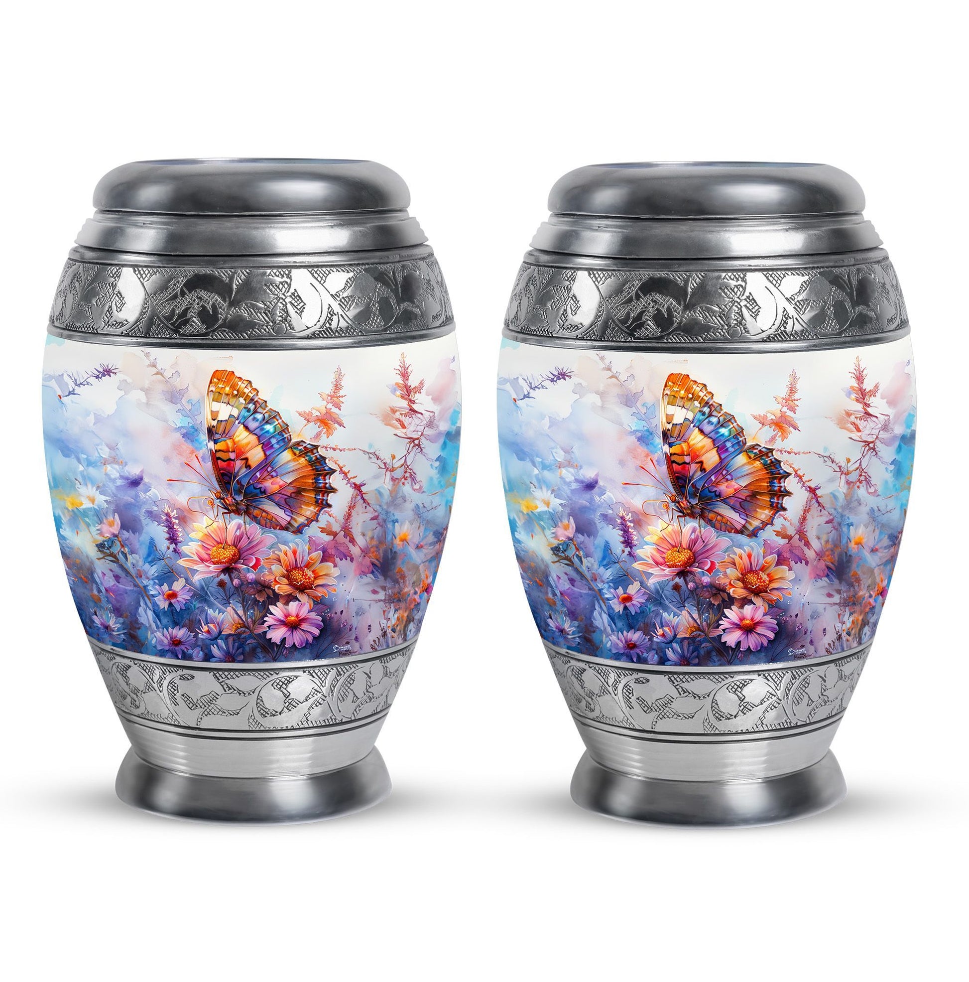 Butterfly  Small Urn Set of 2 Combo