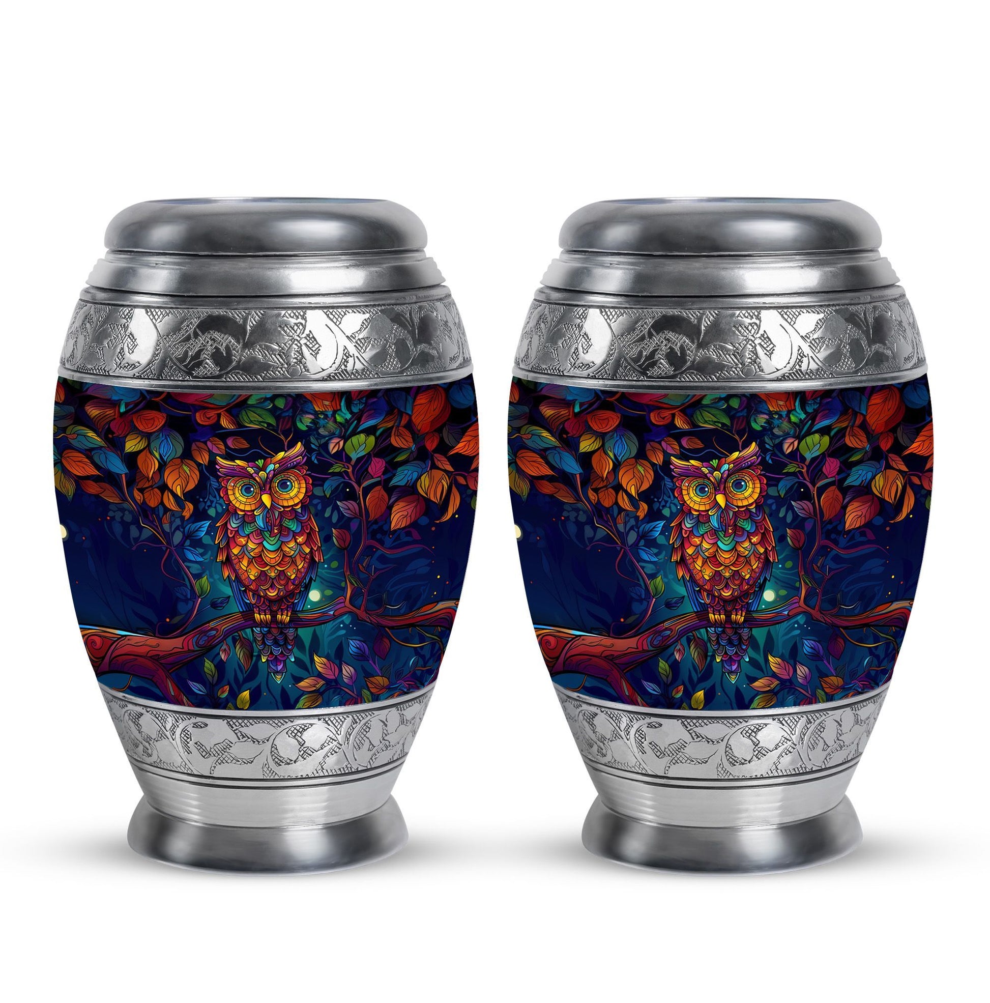 Owl  Small Urn Set of 2 Combo