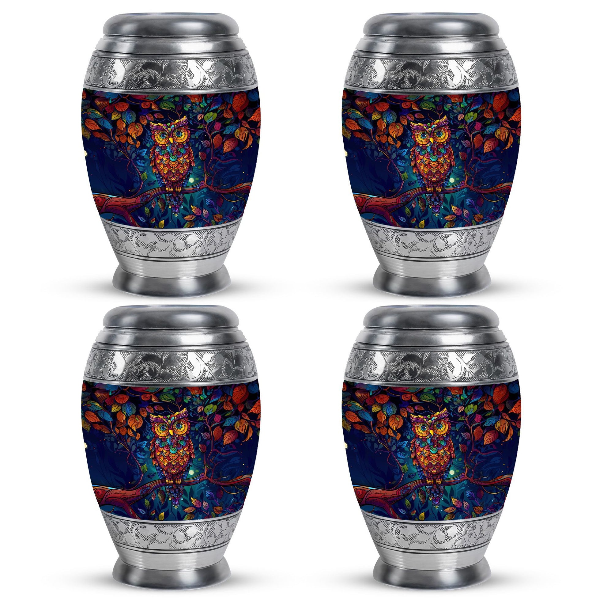 Owl  Small Urn Set of 4 Combo