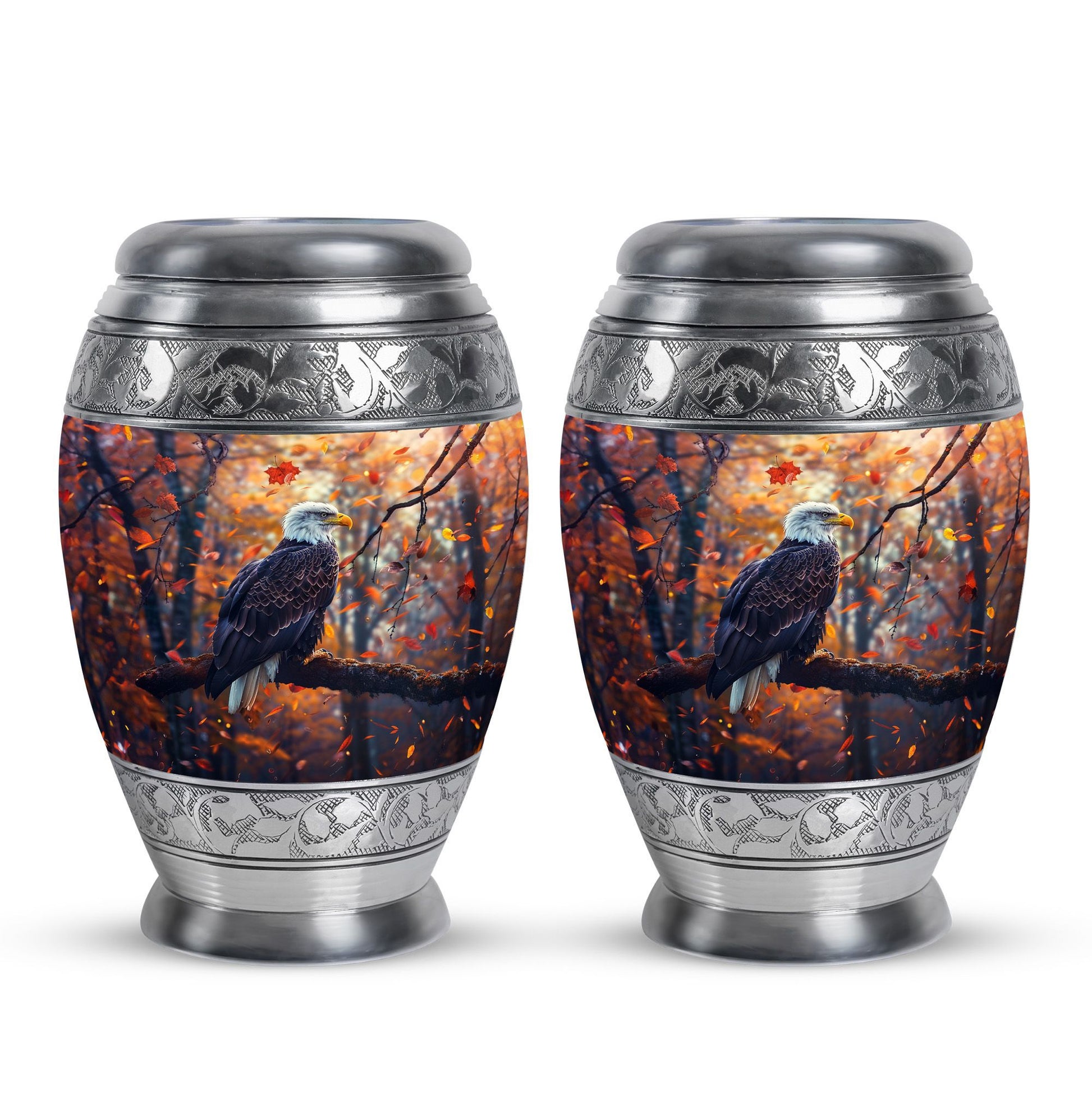 Eagle  Small Urn Set of 2 Combo