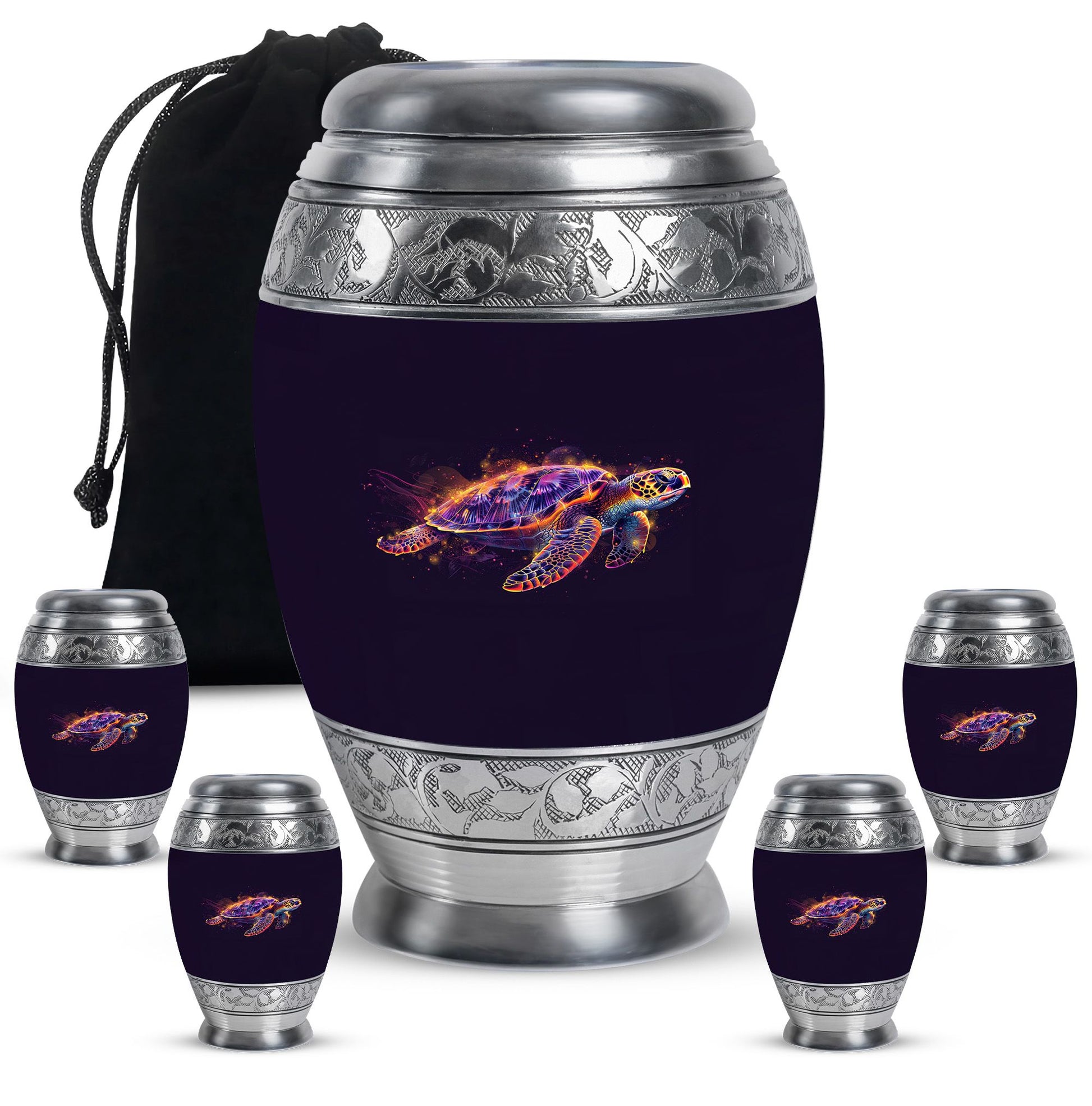 Turtle  Large urn & 4 Small Urn