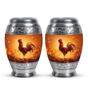 Rooster  Small Urn Set of 2 Combo