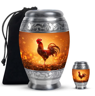 Rooster  Large urn & 1 Small Urn