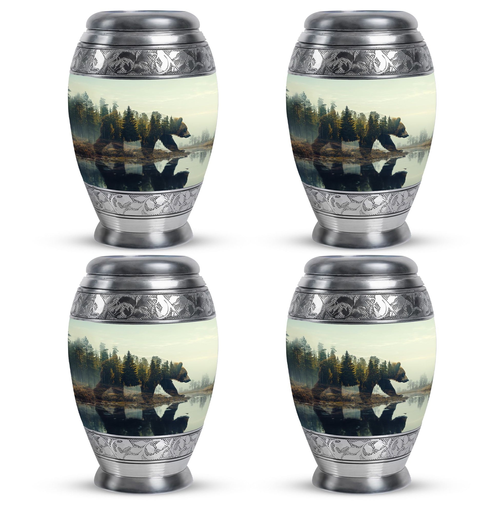 Bear Urn Small Set of 4