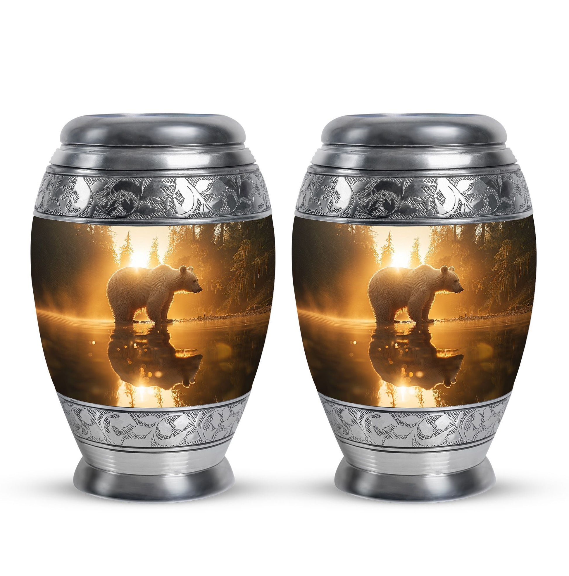 Bear  Small Urn Set of 2 Combo