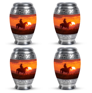 Cowboy Urn Small Set of 4